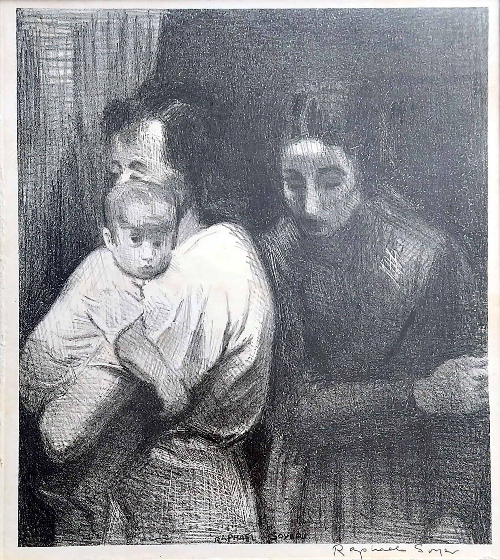 Raphael Soyer: Nursing, 1938 Signed Lithograph (1 of 7)