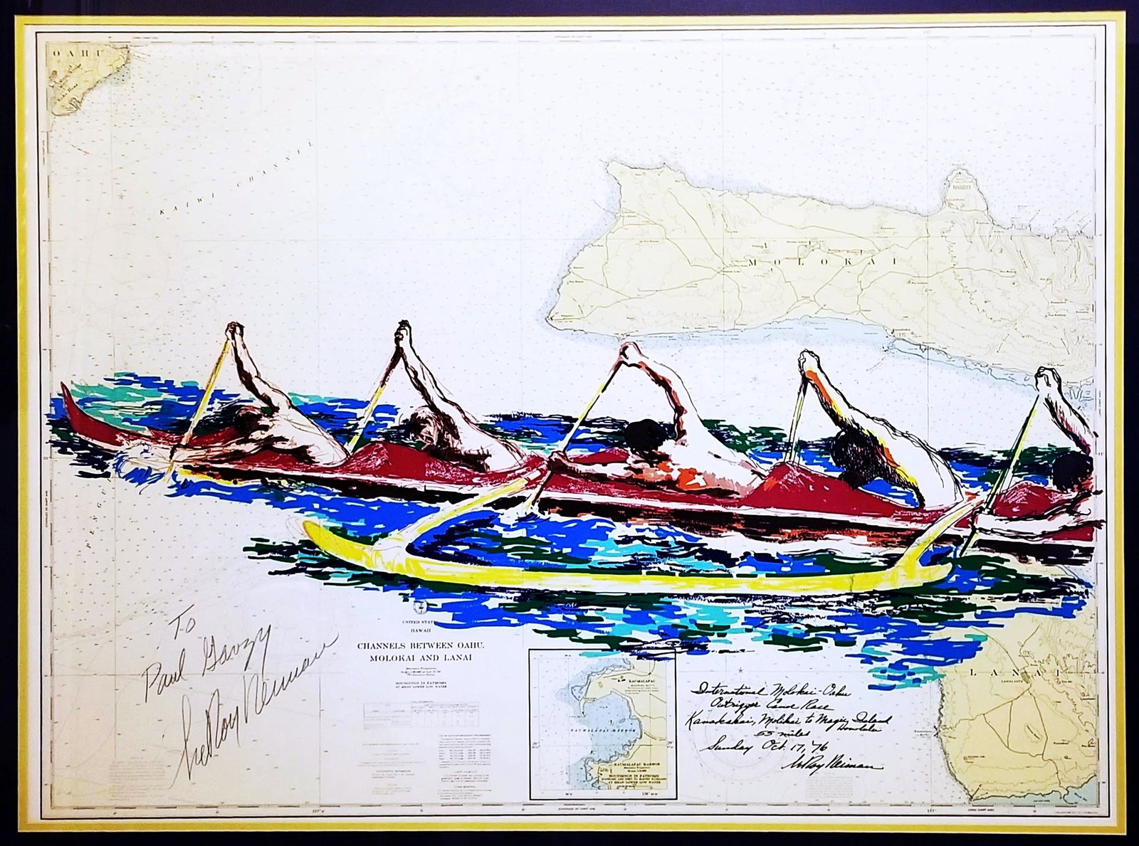LeRoy Neiman: Outrigger Canoe Race 1976 Signed Lithogra (1 of 9)