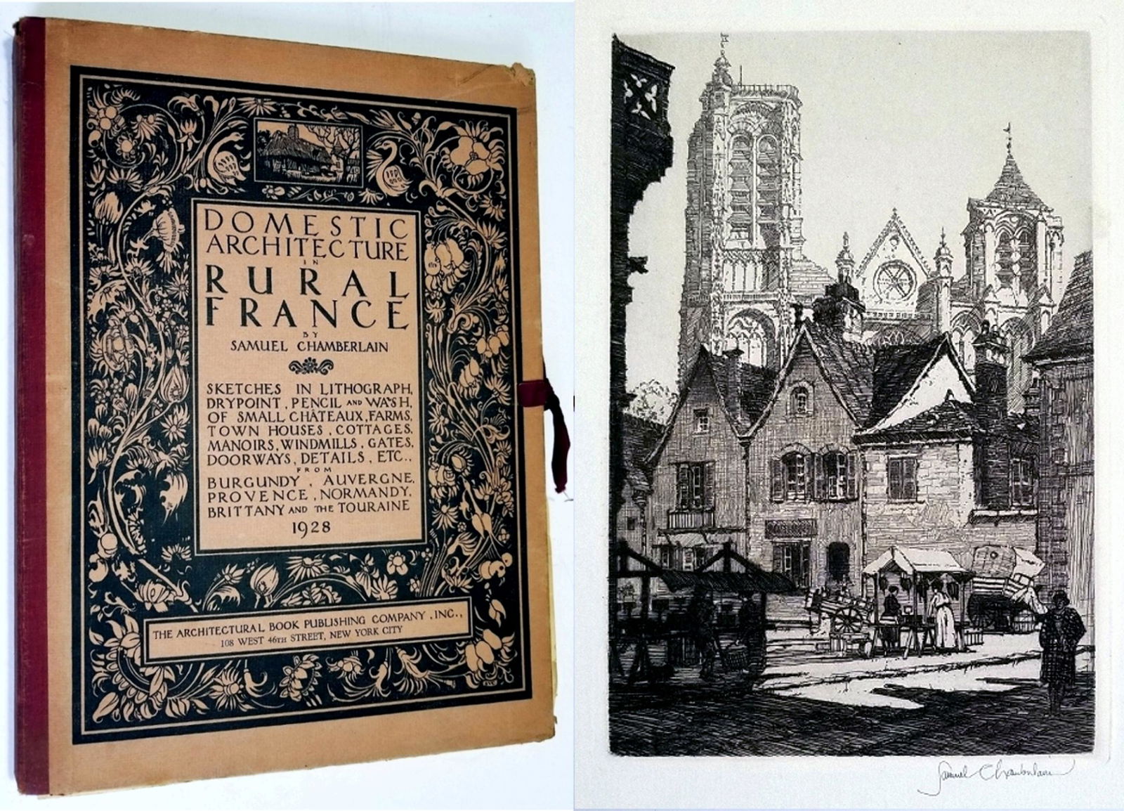 Samuel Chamberlain: French Town 1928 Signed Drypoint (1 of 8)