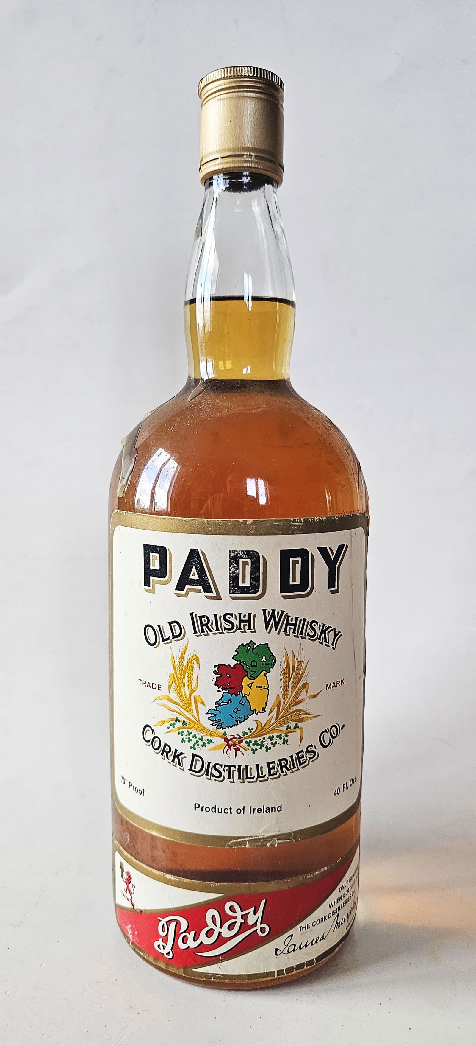Paddy Old Irish Whiskey, c.1970, 40 Fl. ozs. 70% Proof (1 of 4)