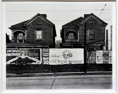 Walker Evans: Houses, Atlanta, Georgia, 1936 F.S.A. Photograph: Walker Evans: Houses, Atlanta, Georgia, 1936. (Frame houses and a billboard). Farm Security Administration Photograph. Photogravure 11 × 8 ¾, Sheet 14 x 11, Frame 21 x 17 inches. Library of Co