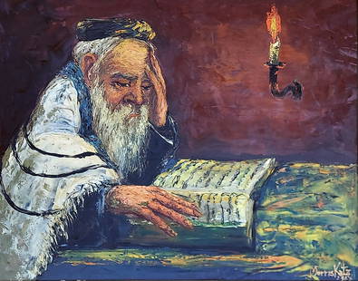 Morris Katz: Torah Light, 1964. Oil on Panel: Morris Katz: Torah Light, 1964, Oil on Panel Painting 24x30, Frame 26x32 inches. Morris Katz, 1932 - 2010 (born Moshe Katz, Galicia, Poland now Ukraine) was a Jewish-American painter. At age 13 he stu