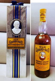 Old Grand-Dad Bourbon 1966 Bottled in Bond 1971, 100 Proof 4/5 Quart: Old Grand-Dad Kentucky Straight Bourbon 1966, Bottled in Bond 1971 Distillery Old Grand-Dad Distillery, Bottled in Bond. Vintage Fall 1966, Bottled in Bond Fall 1971. 100 Proof / 50.0 % Vol. Size 4/5