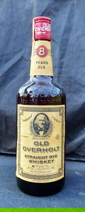 Old Overholt Straight Rye 8-Years Old 1961, 4/5 Qt. 86 Proof: Old Overholt Straight Rye 8-Years Old Whiskey, 1961, 86 Proof Distillery A. Overholt & Co. 8 years old 86 Proof / 43% Vol. Size 4/5 Qt / 750 ml