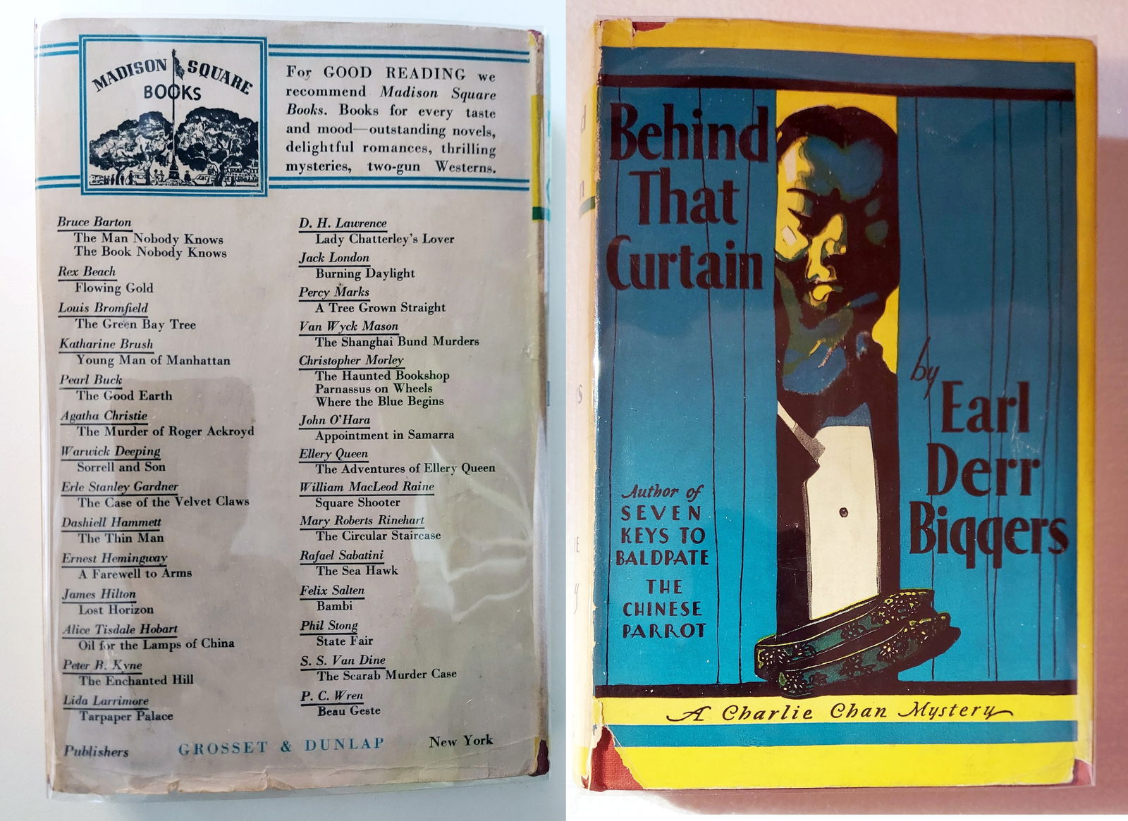 Earl Derr Biggers: Behind That Curtain, 1928 Grosset & Dunlap (1 of 5)