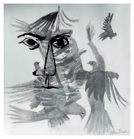 Ben Shahn: Birds over the City 1968 Lithograph