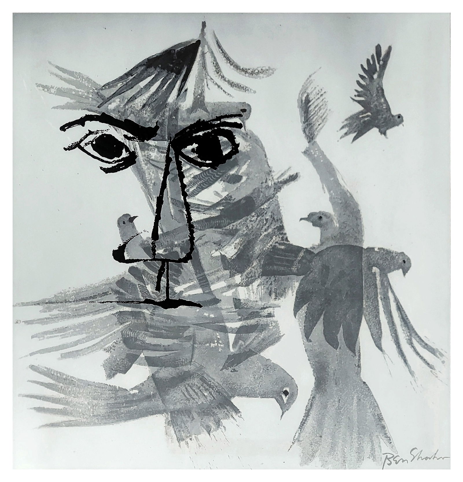 Ben Shahn: Birds over the City 1968 Lithograph (1 of 3)