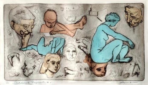 Irving Amen: Sketchbook Fragments #5 Etching Ed.50/90