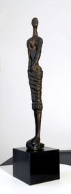 Leonhard Österle: Standing Woman c.1960s Bronze Sculpture