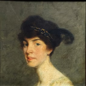 Francis Luis Mora: Portrait of Wife Sophia 1900s, Oil/Canvas