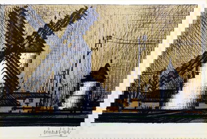 Bernard Buffet: Le Moulin, 1955 Lithograph Ed. 35/220