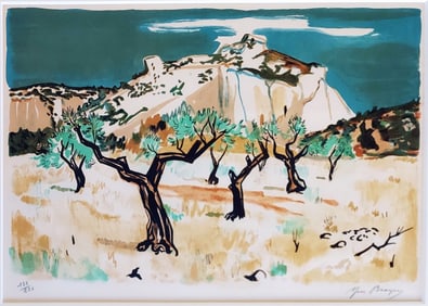 Yves Brayer: Paysage des Baux-de-Provence, 1950s Lithograph 138/220