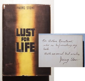 Irving Stone, Inscribed First Edition: Lust for Life, 1934
