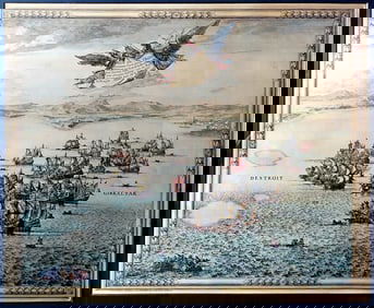 Capture of Turkish Ships near Tétoüan by French Navy 1643 Etching