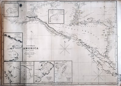 Central America West Coast 1855 British Admiralty Nautical Chart