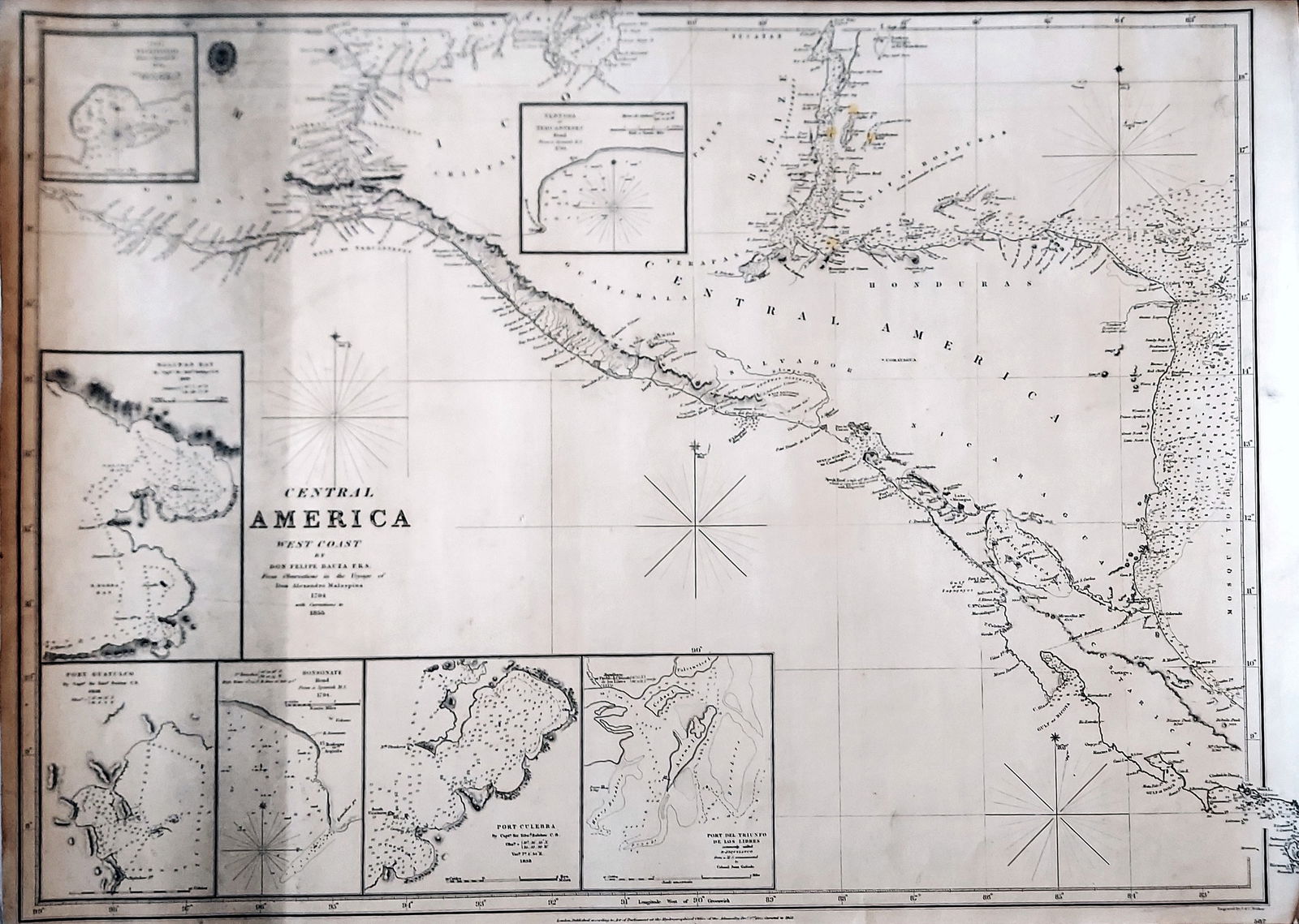 Central America West Coast 1855 British Admiralty Nautical Chart (1 of 3)