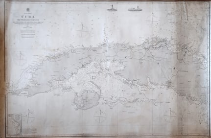 West Indies, Western Cuba 1879 British Admiralty Nautical Map