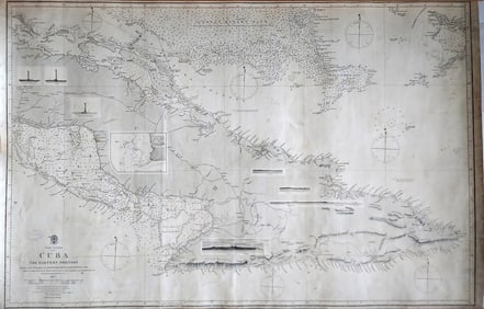 West Indies, Eastern Cuba 1881 British Admiralty Nautical Map