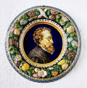 Della Robbia Glazed Roundel: Michelangiolo, Ed.30 Florence