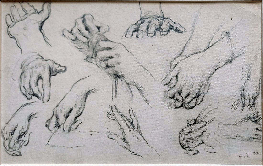 Francis Luis Mora: Palms, Charcoal  Study (1 of 4)