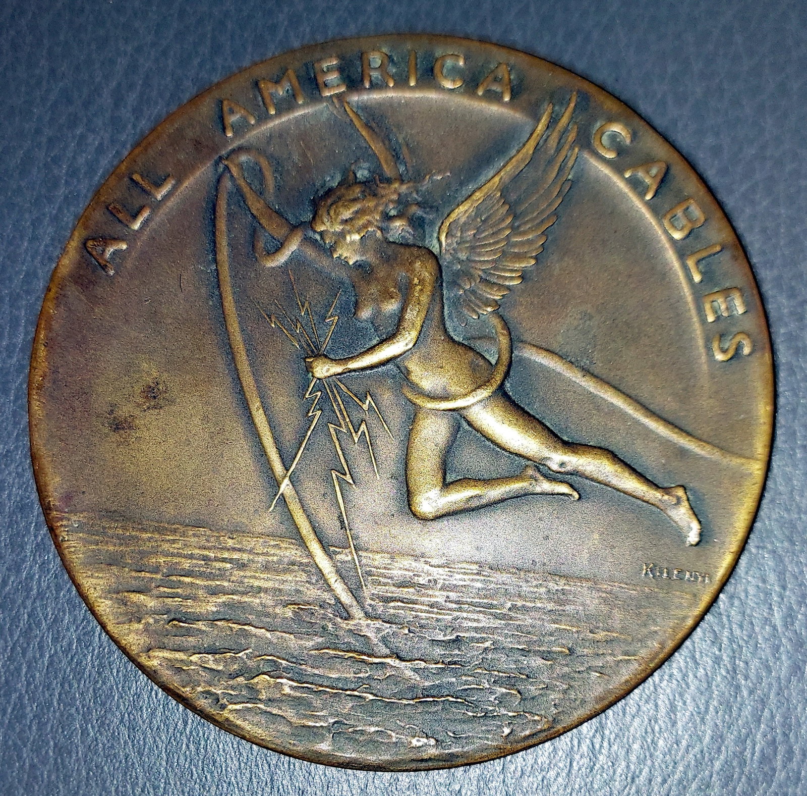 Julio Kilenyi: All America Cables 1928 Anniversary Medal (1 of 4)