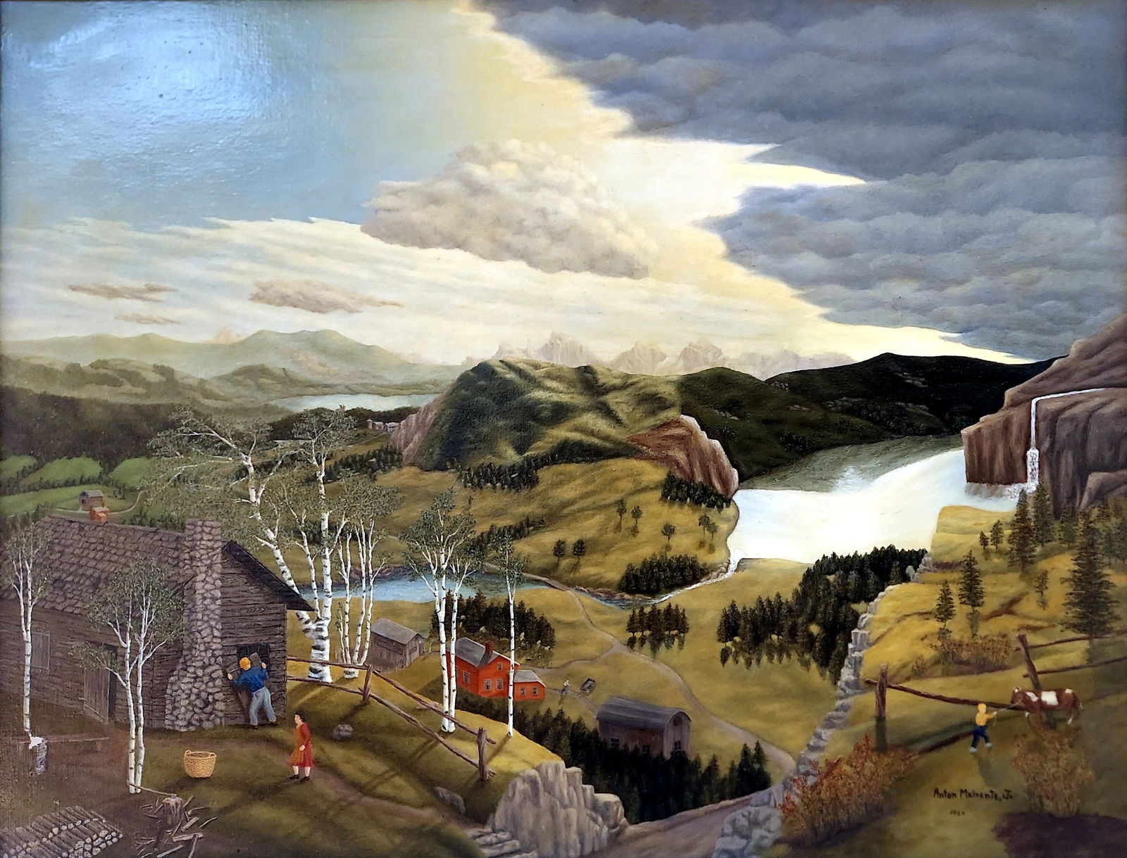 Anton E. Mainente: Before the Storm, Adirondacks 1964 Oil on Canvas (1 of 3)