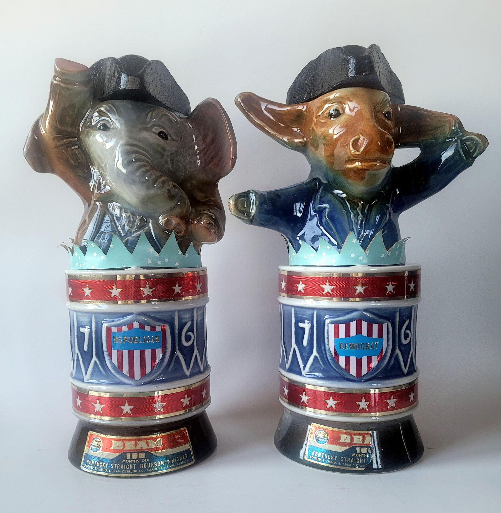 Jim Beam Straight Bourbon in 1976 Democratic & Republican Decanters (1 of 8)