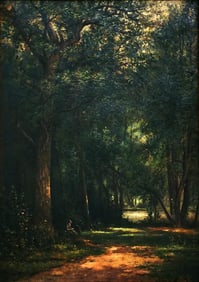 Daniel F. Bigelow: In the woods, c.1870s.Oil on Canvas