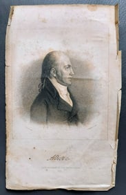 Aaron Burr 1820 Engraving, G. Parker after John Vanderlyn