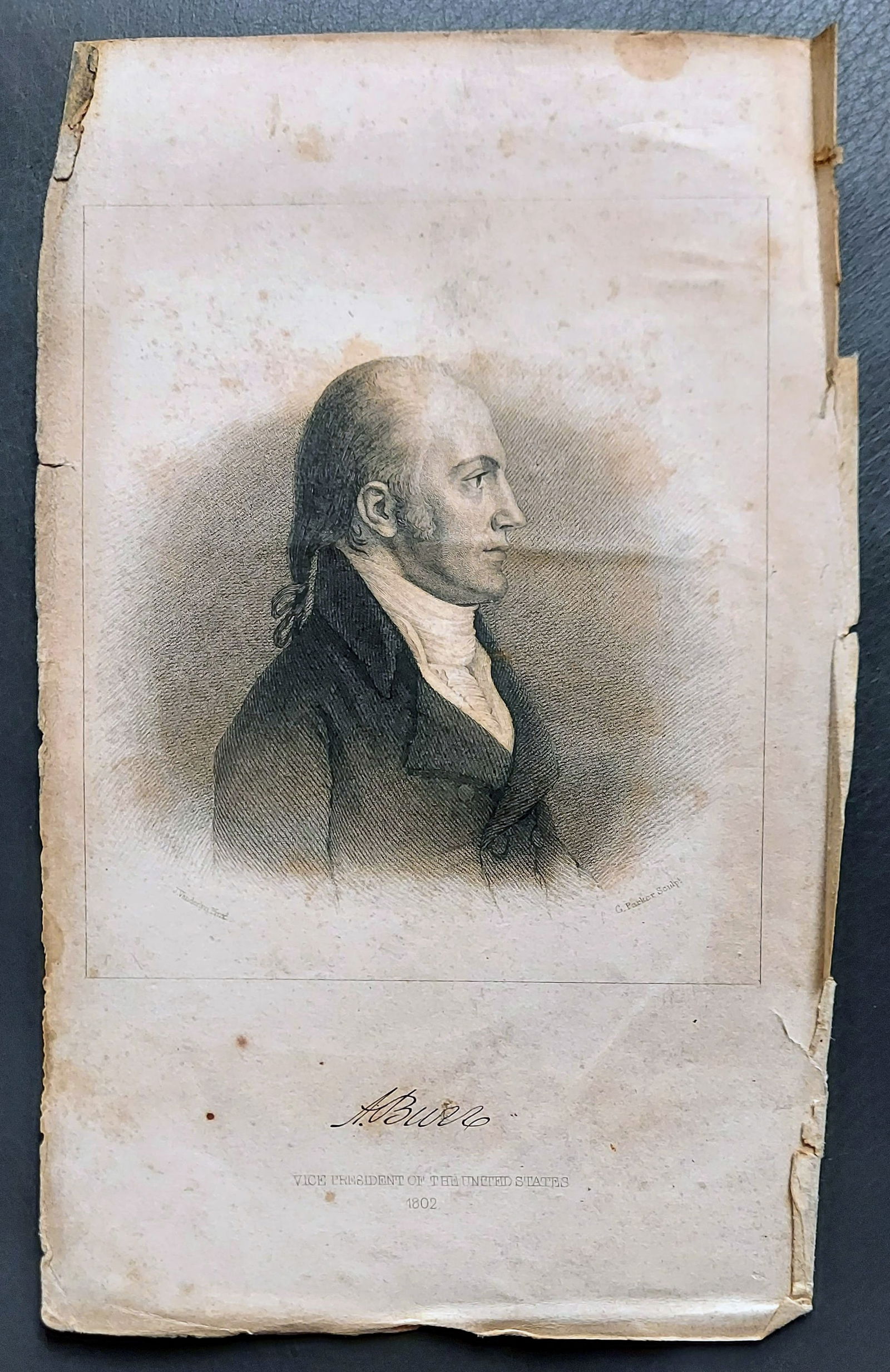 Aaron Burr 1820 Engraving, G. Parker after John Vanderlyn (1 of 5)
