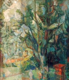 Anthony Toney: Looking Toward Tennis Court, 1956 Oil on Canvas