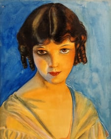 After Gene Pressler: Old Fashioned Girl, 1922 Watercolor