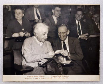 Albert Einstein at Symposium, Princeton, May 1950 Gelatin Silver Photograph