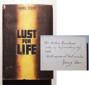 Irving Stone, Inscribed First Edition: Lust for Life, 1934