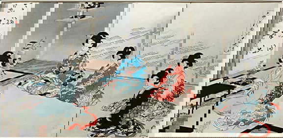 Chikanobu Yoshu: Chiyoda Inner Palace Flower Arranging 1895 Woodblock