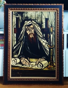 Bernard Buffet, after: Rabbi, Oil on Canvas, 1950s by Valdi