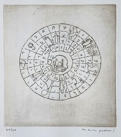 Mark Podwal: Hebrew Zodiac, 1996 etching, Edition 29/60