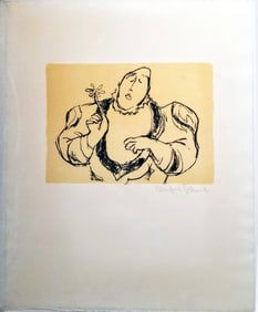 Manfred Schwartz: Medrano Clown 1955 Lithograph