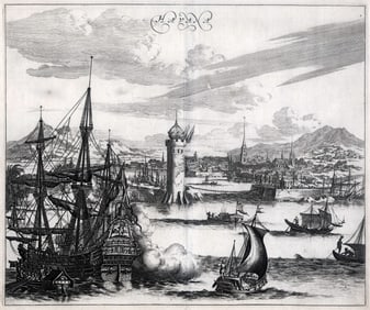 Havana, Cuba 1671 Engraving by Arnoldus Montanus