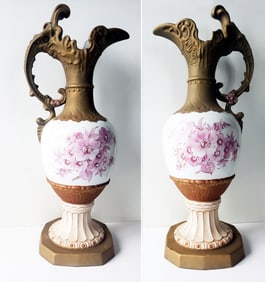 Royal Dux Art Nouveau Porcelain Ewers, Pair c.1920s