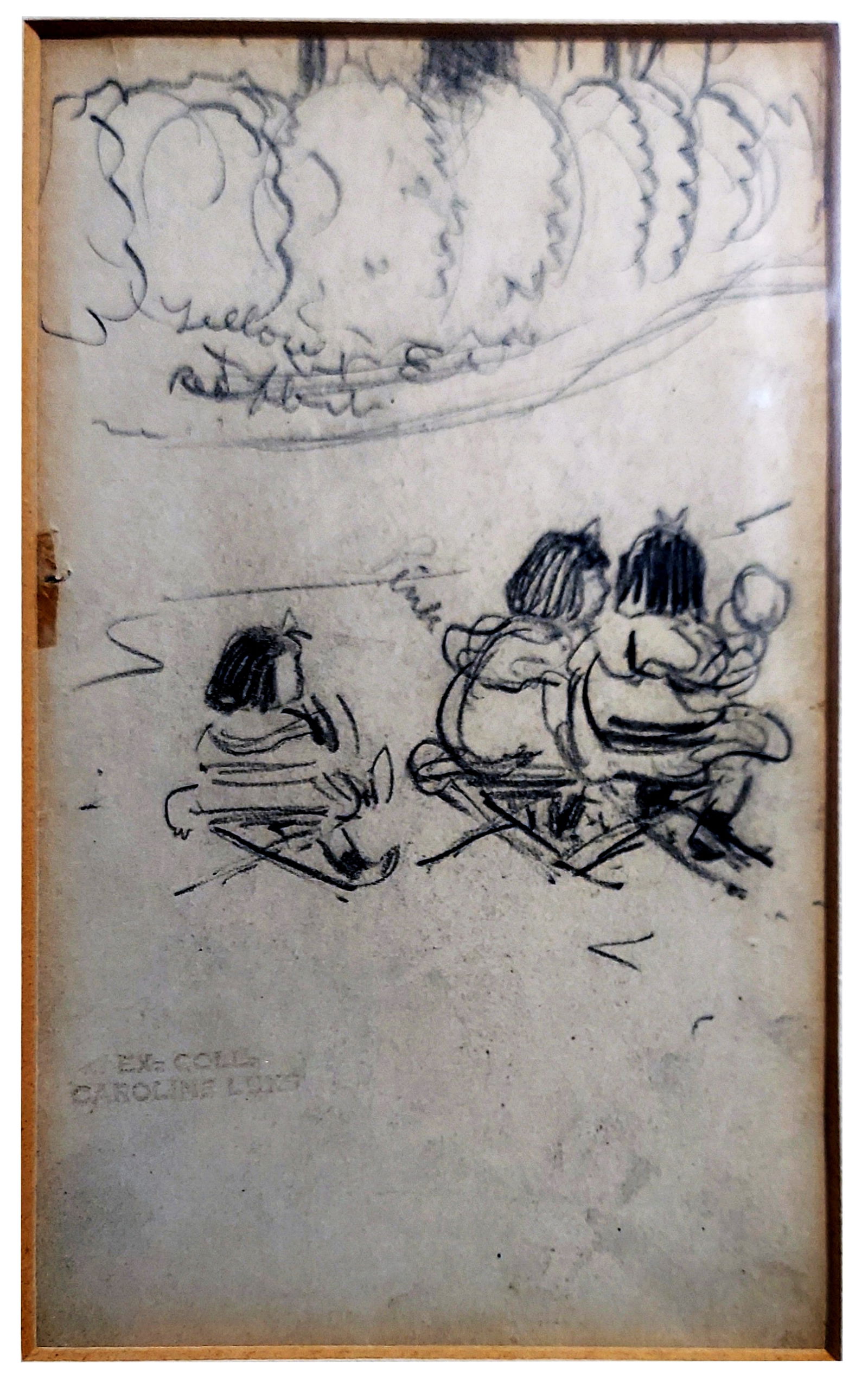 George Luks: Study of Three Children 1900s Crayon (1 of 4)