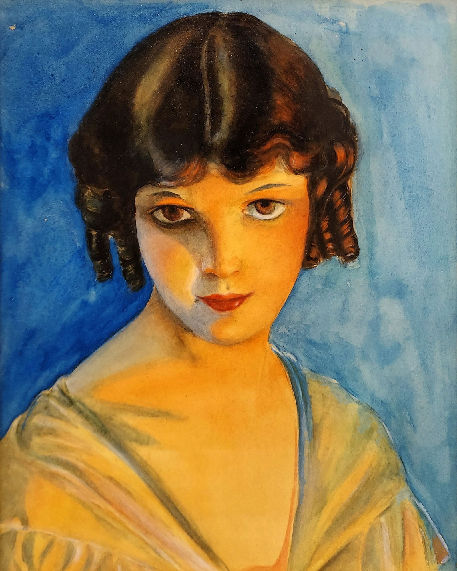After Gene Pressler: Old Fashioned Girl, 1922 Watercolor (1 of 3)