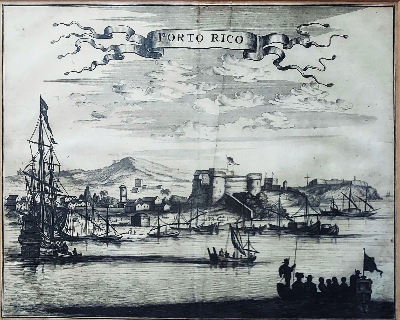 Porto Rico (San Juan) 1671 Engraving by Arnoldus Montanus (1 of 6)