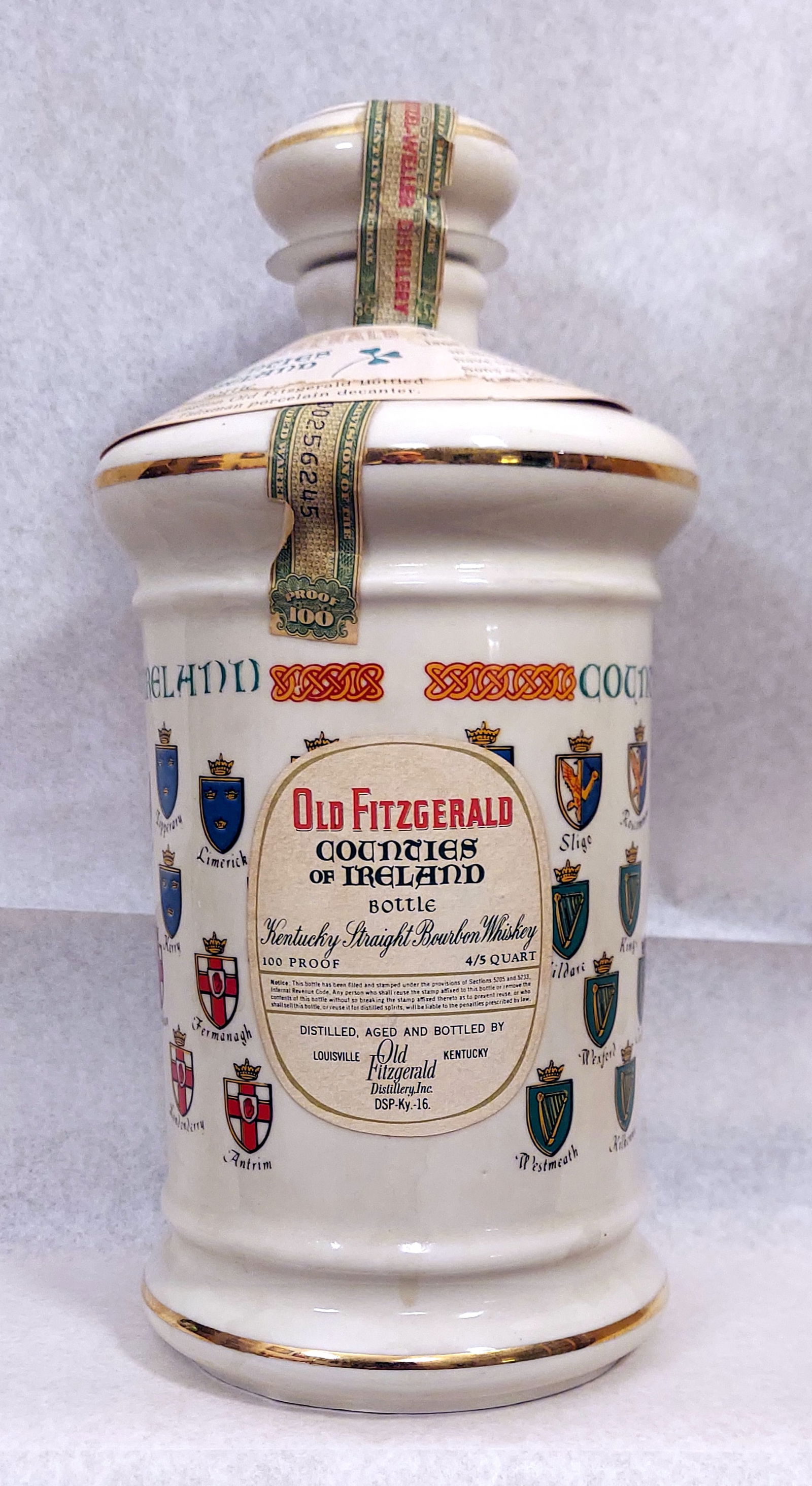 Old Fitzgerald Bourbon in Counties of Ireland Decanter 1966-1973 (1 of 8)