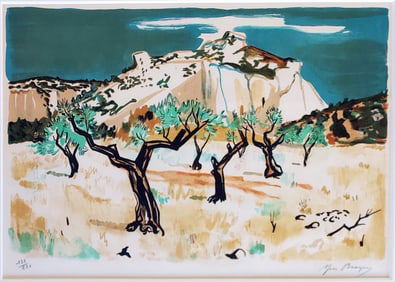 Yves Brayer: Paysage des Baux-de-Provence, 1950s Lithograph 138/220
