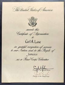 President Lyndon Johnson, Peace Corps Head Jack Vaughn Signatures