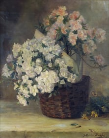 Jeanne Lourier-Dreyfus: Panier de Fleurs 1948 Oil on Canvas