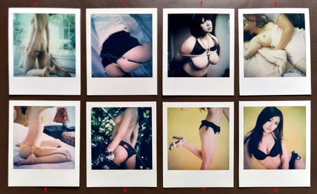 Nobuyoshi Araki: Group of Eight (8) Polaroids with CoA