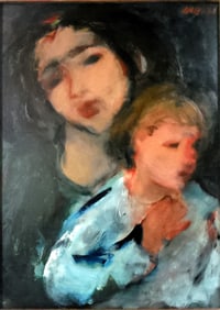 Arie Wachenhauser: Mother & Daughter 1978 Oil/Panel