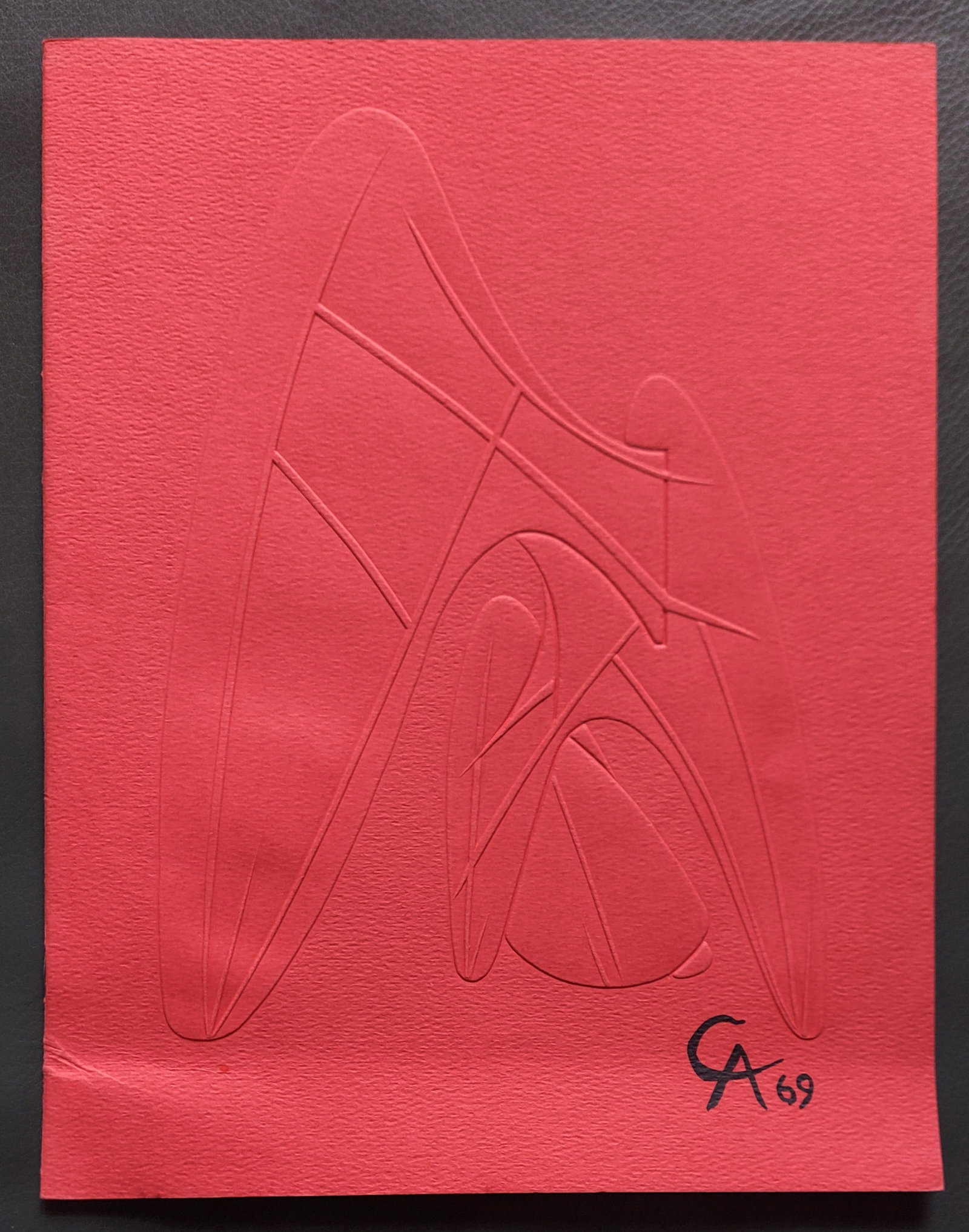 Alexander Calder: La Grande Vitesse Dedication 1969 Grand Rapids: A commemorative program for the dedication of La Grande Vitesse by Alexander Calder at Vandenberg Center in Grand Rapids, Michigan, on June 14, 1969. The red cover with embossed representation of the